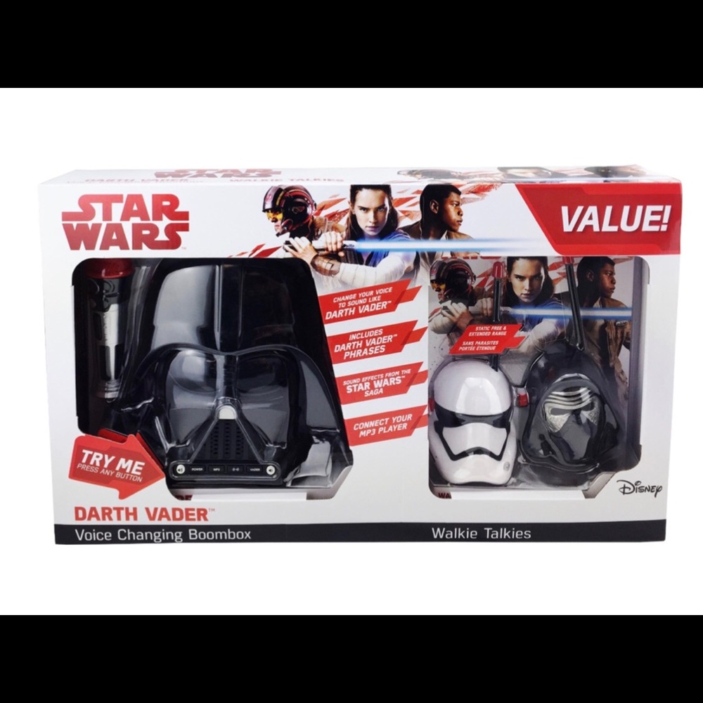 Star Wars Darth Vader Voice Changing Boombox w/Walkie Talkies - Brand New